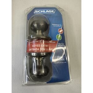 Schlage • F51 V GEO 609 • Georgian • Keyed Entry Knob • Antique Brass • NIB!!